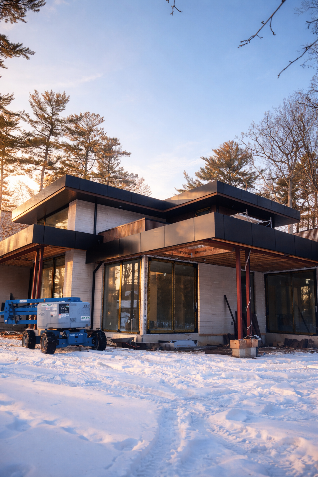 Modern Custom Residence — ACM cladding · soffit systems · wood accent detailing · large-format glazing