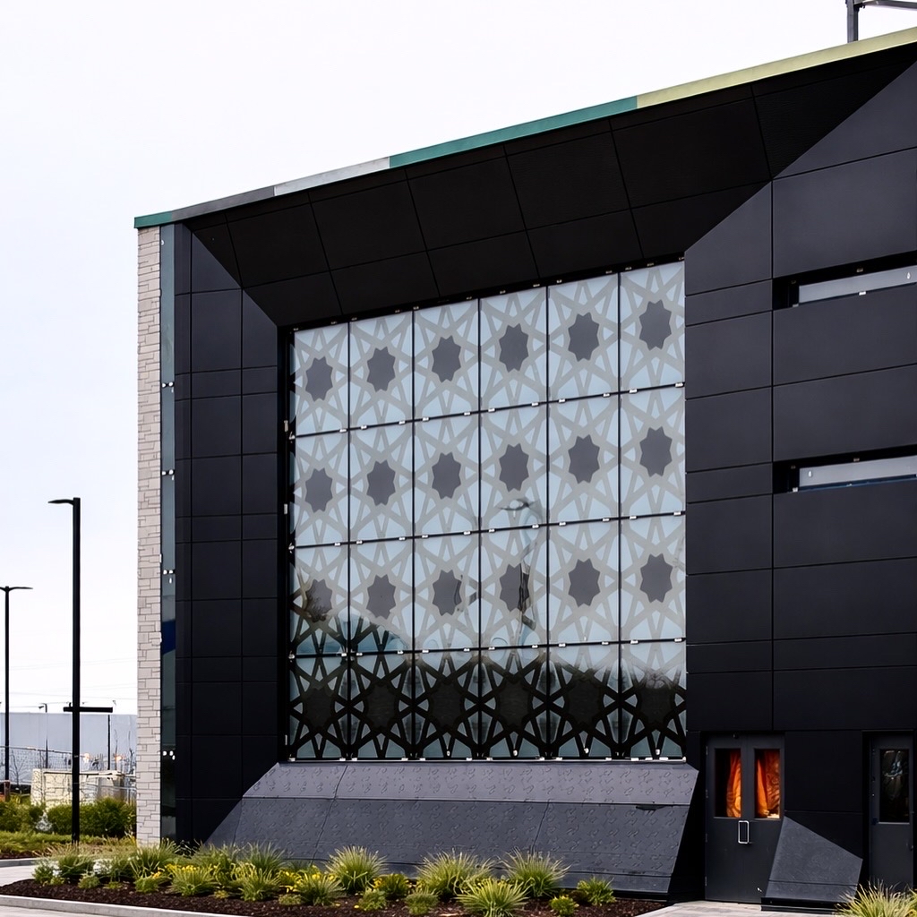 Contemporary Mosque — ACM cladding · architectural façade panels · glazing systems · custom detailing